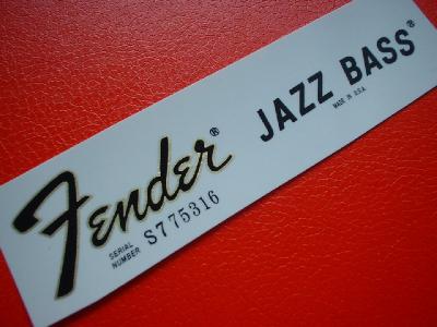 logo decalcomanie autocollant Jazz Bass serial 70' (waterslide decal)