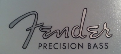 logo decalcomanie autocollant Fender Precision Bass (waterslide decal)